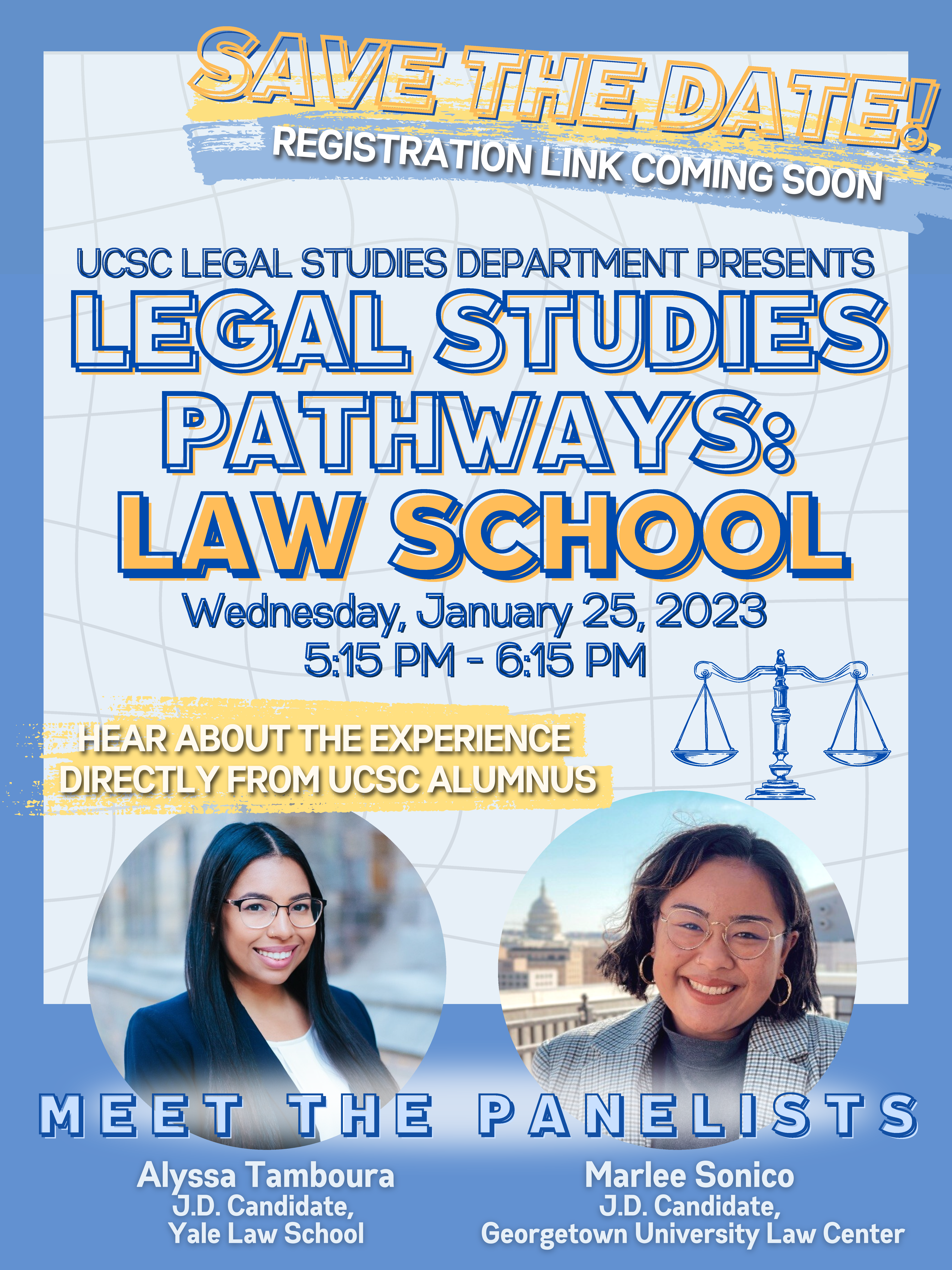 Flier for event titled "Legal Studies Pathways: Law School"